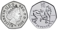 50 pence (JJ.OO. de Londres 2012-Hockey) from United Kingdom