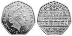 50 pence (100th Anniversary of the birth of Sir Benjamin Britten) from United Kingdom