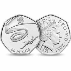 50 pence (JJ.OO. de Londres 2012-Gimnasia) from United Kingdom