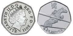 50 pence (JJ.OO. de Londres 2012-Equitación) from United Kingdom