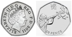 50 pence (JJ.OO. de Londres 2012-Tiro) from United Kingdom