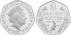 50 pence (150th Anniversary of Beatrix Potter) from United Kingdom
