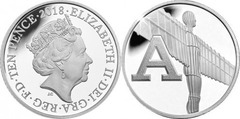 10 pence (Alphabet A - Angel of the North) from United Kingdom