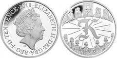 10 pence (Alphabet K - King Arthur) from United Kingdom