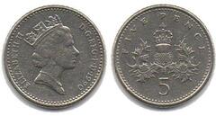 5 pence (Reduced size) from United Kingdom