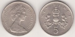 5 new pence from United Kingdom