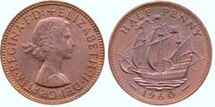 1/2 penny (Elizabeth II - Young) from United Kingdom
