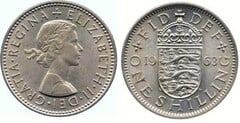 1 shilling (Elizabeth II) (Escudo Inglés - 3 Leones) from United Kingdom