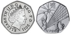 50 pence (JJ.OO. de Londres 2012-Voleibol) from United Kingdom