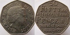 50 pence (250th Anniversary Publication of the English Language Dictionary - Samuel Johnson) from United Kingdom