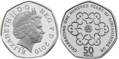 50 pence (100 Aniversario de las Mujeres Guias) from United Kingdom