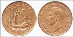 1/2 Penny (George VI) from United Kingdom