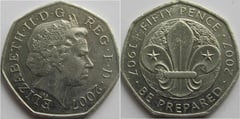 50 pence (100 Aniversario Movimiento Scout) from United Kingdom