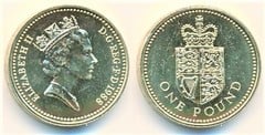 1 pound (Crowned shield of United Kingdom) from United Kingdom