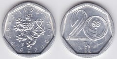 4 DIFFERENT 1 KORUN COINS from the CZECH REPUBLIC 1993, 1997, 2008 & 2009 