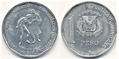 1 peso (500th Anniversary of the Discovery and Evangelization of America) from Dominican Republic