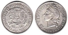 25 centavos (100th Anniversary of the Restoration of the Republic) from Dominican Republic
