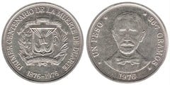 1 peso (First Centenary of the Death of Duarte) from Dominican Republic