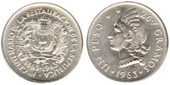 1 peso (Centenary of the Restoration of the Republic) from Dominican Republic