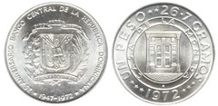 1 peso (25th Anniversary of the Central Bank) from Dominican Republic