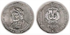 1 peso (V Centenary of the Discovery and Evangelization of America) from Dominican Republic
