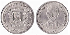 1/2 peso (First Centenary of the Death of Duarte) from Dominican Republic