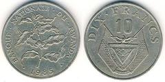 10 francs from Rwanda