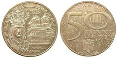 50 bani (500 Aniversario de la llegada al trono de Neagoe Basarab) from Romania