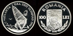 100 lei (Juegos Olímpicos Atlanta 96 - Windsurf) from Romania