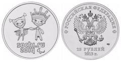 25 rublos (XXII Juegos Olímpicos de Invierno - Sochi 2014) from Russia