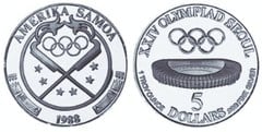 5 dollars (XXIV Olympiads-Seoul) from American Samoa