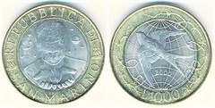 1.000 lire from San Marino
