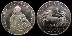 500 lire (Freedom) from San Marino