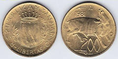 200 lire (F A O - LIBERTAS) from San Marino