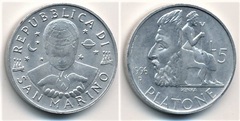 5 lire (Plato) from San Marino