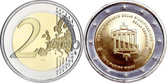2 euro (25 Aniversario de la Reunificación Alemana) from San Marino