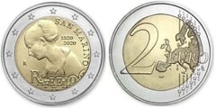 2 euro (500 Aniversario de la Muerte de Rafaello Sanzio) from San Marino