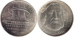 1000 lire (Centenary Death of Giuseppe Garibaldi) from San Marino