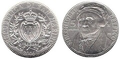 5 euro (Melchiorre Delfico) from San Marino
