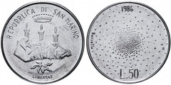 50 lire (División del Átomo) from San Marino