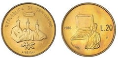 20 lire (Ordenador) from San Marino