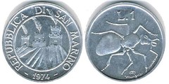 1 lira from San Marino