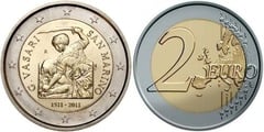2 euro (500 Aniversario del nacimiento de Giorgio Vasari) from San Marino