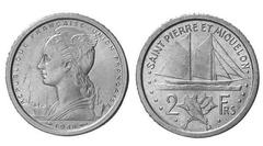 2 francs from Saint Pierre et Miquelon