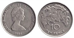 10 pence from Saint Helena and Ascencion
