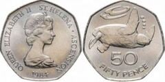 50 pence from Saint Helena and Ascencion