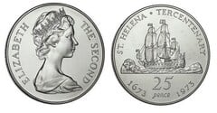 25 pence (300th Anniversary of St. Helena) from Saint Helena
