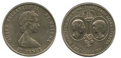 25 pence (Boda del Príncipe Carlos y Lady Diana) from Saint Helena