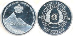 10 dollars (Reunión de Ministros de Finanzas de la Commonwealth) from Saint Lucia