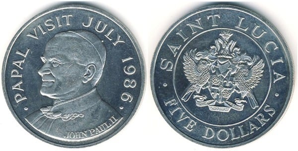 Photo of 5 dollars (Visita del Papa Juan Pablo II)